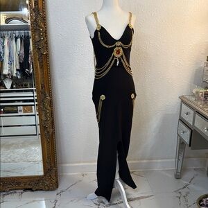 Chic Black and Gold bodycon dress